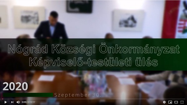 Nógrád Község Önkormányzat Képviselő-testületének testületi ülése - 2020.09.30